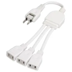 ヤザワ Y02V3002WH ホワイト ACアダプター用3分配延長コード 3個口 横挿し 0.2m Y02V3002WHのサムネイル