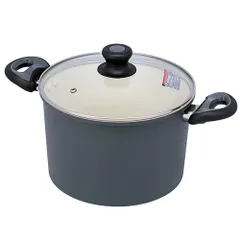 ベストコ ND-3618 ダークグレー LIV PLUS 両手鍋 22cm シチューポット セラミック IH ガス火対応 アリエッタセラミック ND3618のサムネイル