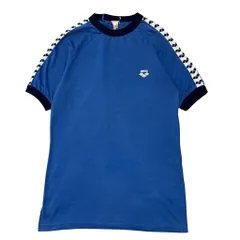 France製 VENTAX社 70~80s OLD vintage arena  アリーナ ライン リンガーT Tシャツ 青×白 No.EA572のサムネイル