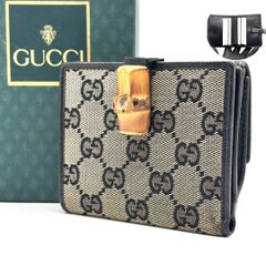 OLD GUCCI オールドグッチ 二つ折り財布 GGキャンバス がま口 - メルカリ