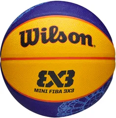 ウイルソン Wilson バスケット FIBA 3X3 MINI バスケットボール PARIS 2024 ブルー/イエロー 3号球 キッズ用 幼児 ジュニア 児童 子供 世界大会 予選 レプリカ  3015101XB3 ブルー/イエローのサムネイル