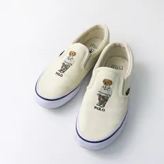 ポロ ラルフローレン POLO RALPH LAUREN KEATON SLIPON BEAR ベア刺繍 スリッポン シューズ US7｜オフホワイト【2400015026824】のサムネイル