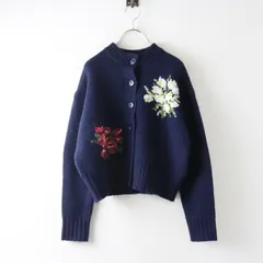 人気アイテム セブンテン SEVEN TEN × ケイタマルヤマ KEITAMARUYAMA フラワー刺繍ニットカーディガン 2 ネイビー┃【2400015040844】のサムネイル