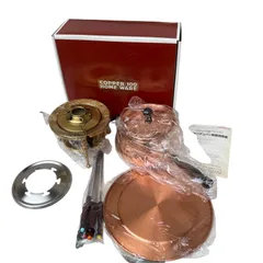 新品 未使用 フォンデュ鍋 新光金属 COPPER100 槌目入りフォンデュセット S-726 新品未使用 箱付き 銅製 チーズフォンデュ オイルフォンデュ 卓上コンロ 串付き 昭和レトロ 純銅 燕三条 調理器具 鍋のサムネイル