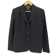 ローレンラルフローレン LAUREN RALPH LAUREN USA製 ウール ストライプ テーラードジャケット レディース US：6 