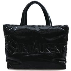 サンローラン YSL トートバッグ エンボス ロゴ ワイド パファー 