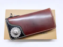 美品　THE FLAT HEAD　フラットヘッド　コードバン　二つ折り長財布　バイカーズウォレット　ブラウン　黒　シルバーのサムネイル