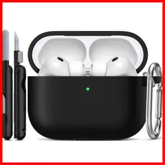 【即日発送】第3世代 (USB-Cケーブル付き) Pro Pro 対応 AirPods AirPods 女性 Apple ソフトシリコン保護ケースカバー 男性 (2025) 3ケース クリーニングキットとキーチェーン付きブラック R-funのサムネイル