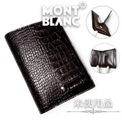 未使用 Montblanc モンブラン 札入れ 二つ折り財布 クロコ型押し