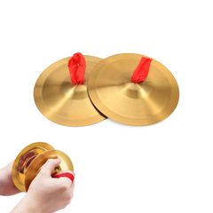 Brand New Mini Cymbal Instrument, Set of 2, 12cm Diameter, Rhythmic Instrument, Musical Toy for Children, Dance Party Percussion Instrument (Copper Plated) (12cm)