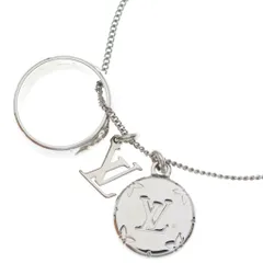 LOUIS VUITTON (ルイヴィトン) リングネックレス モノグラム メタル シルバー ペンダント チェーン M62485のサムネイル