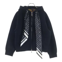 LOUIS VUITTON (ルイヴィトン) 25AW モノグラム シルクスカーフ ジップアップ フーディー パーカー ブラック レディース RW252WB ZHP FTST90のサムネイル