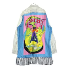 STELLA McCARTNEY (ステラマッカートニー) ×ディズニー バックプリント 裾フリンジ ストライプシャツ ホワイト×マルチカラー #Lのサムネイル
