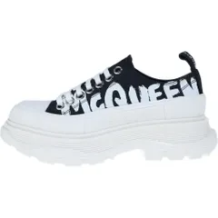 Alexander McQueen (アレキサンダーマックイーン) TREAD SLICK LOW LACE UP GRAFFITI グラフィック ローカットスニーカー レディース 708753 ブラック/ホワイト 708753 箱付のサムネイル