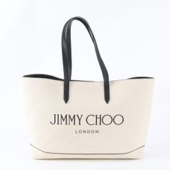 美品 JIMMY CHOO トートバッグ ラフィア調 ホワイト かごバック - メルカリ
