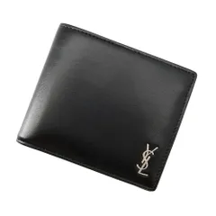 サンローランパリ 二つ折り財布 コンパクトウォレット レザー 610193 SAINT LAURENT PARIS 財布 メンズ 黒のサムネイル