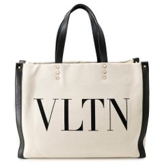 極美品】バレンティノ トートバッグ VLTLロゴ キャンバス レザー 