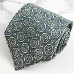 イヴ・サンローラン ネクタイ シルク 無地 ソリッド 刺繍 ネイビー 紺