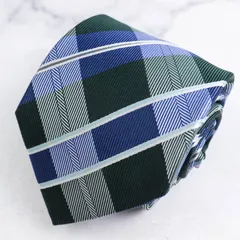 シンプルライフ ブランド ネクタイ チェック柄 シルク 日本製 PO メンズ グリーン SIMPLE LIFE 【中古】のサムネイル