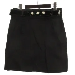 エンポリオアルマーニ EMPORIO ARMANI ベルト付 ミニ スカート 42 ブラック 251209E ■GY43のサムネイル