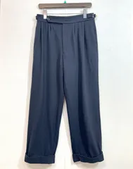 Paul Smith (M) ポールスミス 日本製 タックパンツ ダブル ウール ネイビー メンズ K6-151のサムネイル
