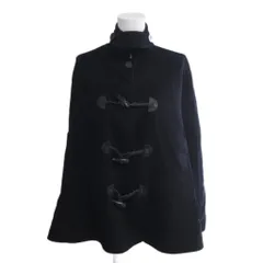 ラルフローレン RALPH LAUREN ブラックレーベル ダッフルコート ケープ レザー切替 メルトン XS 黒 ブラック IBO100のサムネイル