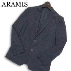 ARAMIS アラミス 春夏★ 麻 リネン アンコン メランジ テーラード ジャケット Sz.M メンズ 紺 ネイビーのサムネイル