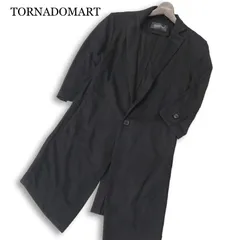 TORNADOMART トルネードマート 春夏★ ブライトタック メッシュ 7分袖 チェスター ロング ジャケット Sz.M メンズ 黒のサムネイル