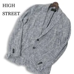 HIGH STREET ハイストリート 春夏 イタリア製 BONOTTO生地★ サマー ツイード アンコン テーラード ジャケット Sz.M メンズのサムネイル
