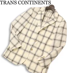 TRANS CONTINENTS トランスコンチネンツ 春夏 Tollegno1900★ 麻 リネン混 チェック テーラード ジャケット Sz.S メンズのサムネイル
