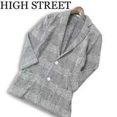 HIGH STREET ハイストリート 春夏★ 七分袖 グレンチェック スリム アンコン テーラード ジャケット Sz.L メンズのサムネイル
