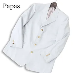 Papas パパス 春夏★ リネン ストレッチ 背抜き テーラード ジャケット 日本製 Sz.M メンズのサムネイル