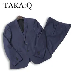 TAKA:Q タカキュー 春夏 背抜き★ ビジネス スリム ストライプ スーツ セットアップ Sz.AB5 メンズ 紺 ネイビーのサムネイル
