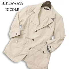 HIDEAWAYS NICOLE ハイダウェイ ニコル 春夏★ 7分袖 背抜き アンコン サファリ スリム ジャケット Sz.46 メンズのサムネイル