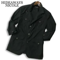 HIDEAWAYS NICOLE ハイダウェイ ニコル 春夏★ 七分袖 スリム ワーク ジャケット Sz.48 メンズ 黒のサムネイル