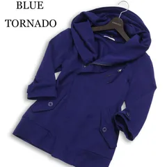 BLUE TORNADO トルネードマート 春夏★ 七分袖 ワッフル ジップ ライダース ジャケット フーデッド ブルゾン Sz.M メンズのサムネイル