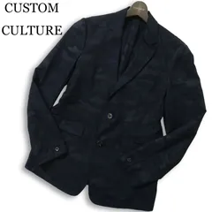 CUSTOM CULTURE カスタムカルチャー 春夏★ 背抜き アンコン カモフラ スリム テーラード ジャケット Sz.2 メンズ 紺のサムネイル