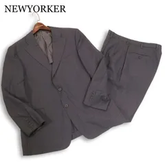 NEWYORKER ニューヨーカー 春夏 背抜き★ ストライプ タック セットアップ スーツ Sz.AB6 メンズ 灰 ビジネスのサムネイル