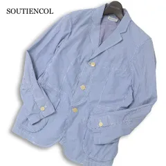 SOUTIENCOL スティアンコル 春夏★ ギンガムチェック アンコン テーラード ジャケット ブレザー Sz.S～M位 メンズのサムネイル