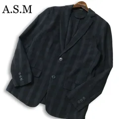 A.S.M アトリエサブ メン 春夏★ シアサッカー チェック アンコン テーラード ジャケット ブレザー Sz.48 メンズ ASMのサムネイル