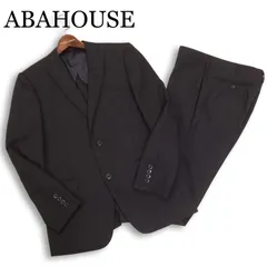 ABAHOUSE アバハウス 春夏 背抜き★ ビジネス ストライプ セットアップ スーツ Sz.2 メンズ 黒のサムネイル