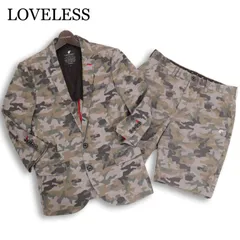 LOVELESS ラブレス 春夏 スカル刺繍★ カモフラ柄 7分袖 ジャケット & ショート パンツ セットアップ Sz.M　メンズのサムネイル