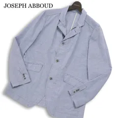 JOSEPH ABBOUD ジョセフ アブード 春夏★ 麻 リネン混 アンコン ジップ ストライプ カジュアル ジャケット Sz.L メンズのサムネイル