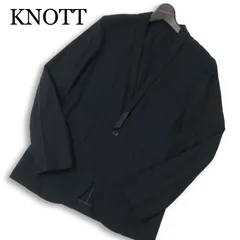 KNOTT ノット トゥモローランド 春夏★ コットン シルク ショールカラー アンコン ジャケット 日本製 Sz.2 メンズ ネイビーのサムネイル
