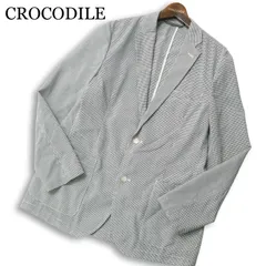 CROCODILE クロコダイル 春夏★ ギンガム チェック アンコン テーラード ジャケット ブレザー Sz.L メンズのサムネイル