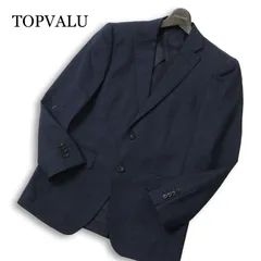 TOPVALU トップバリュ イオン 春夏 背抜き★ イタリア製生地 カノニコ テーラード ジャケット Sz.90A4 メンズ 紺 ネイビーのサムネイル
