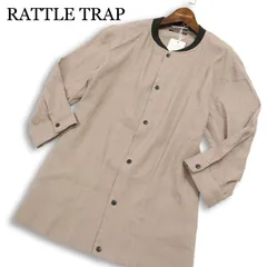 【新品 未使用】 RATTLE TRAP メンズビギ 春夏★ 7分袖 麻 リネン ノーカラー ジャケット ブルゾン Sz.M メンズのサムネイル