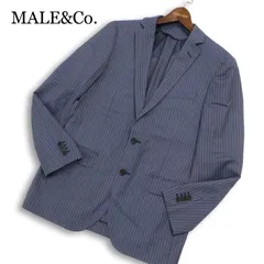 MALE&Co. タカキュー 春夏★ REDA 伊製生地 ICE SENSE 背抜き ストライプ テーラード ジャケット Sz.A7 メンズ 紺 大きいのサムネイル