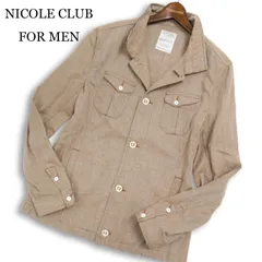 NICOLE CLUB FOR MEN ニコルクラブ フォーメン 襟ワイヤー★ 麻 リネン混 ヘリンボーン スリム ジャケット Sz.48 メンズのサムネイル