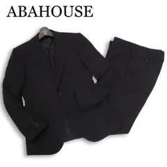 ABAHOUSE アバハウス 春夏★ REDA生地 背抜き ストライプ ビジネス セットアップ スーツ Sz.3 メンズ 黒のサムネイル